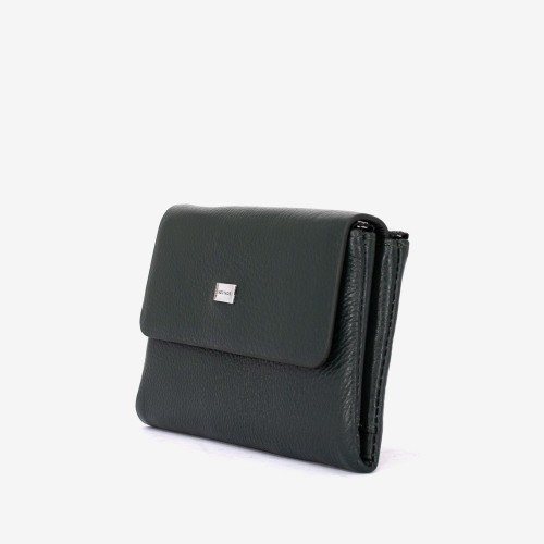 Portofel dama ENZO NORI model ALEXA din piele naturala verde