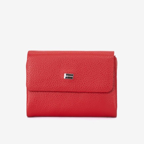 Portofel dama ENZO NORI model ALEXA din piele naturala rosu