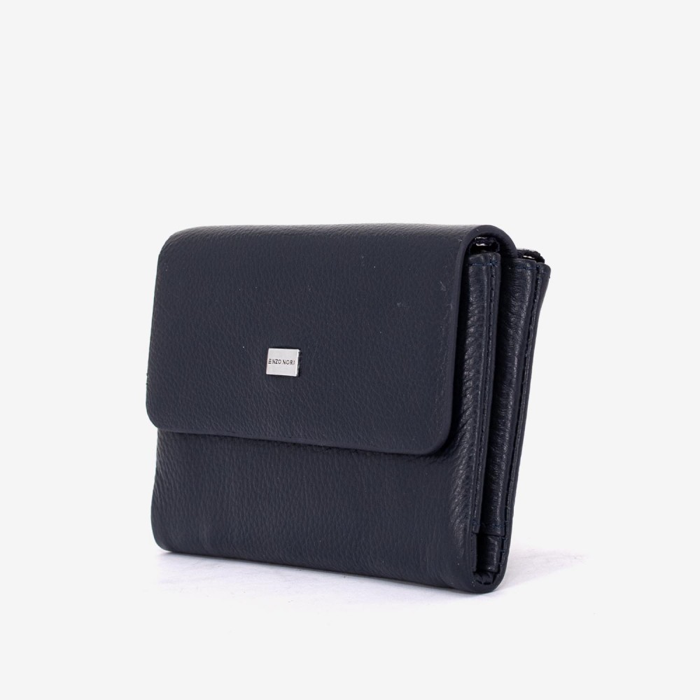 Portofel dama ENZO NORI model ALEXA din piele naturala bleumarin