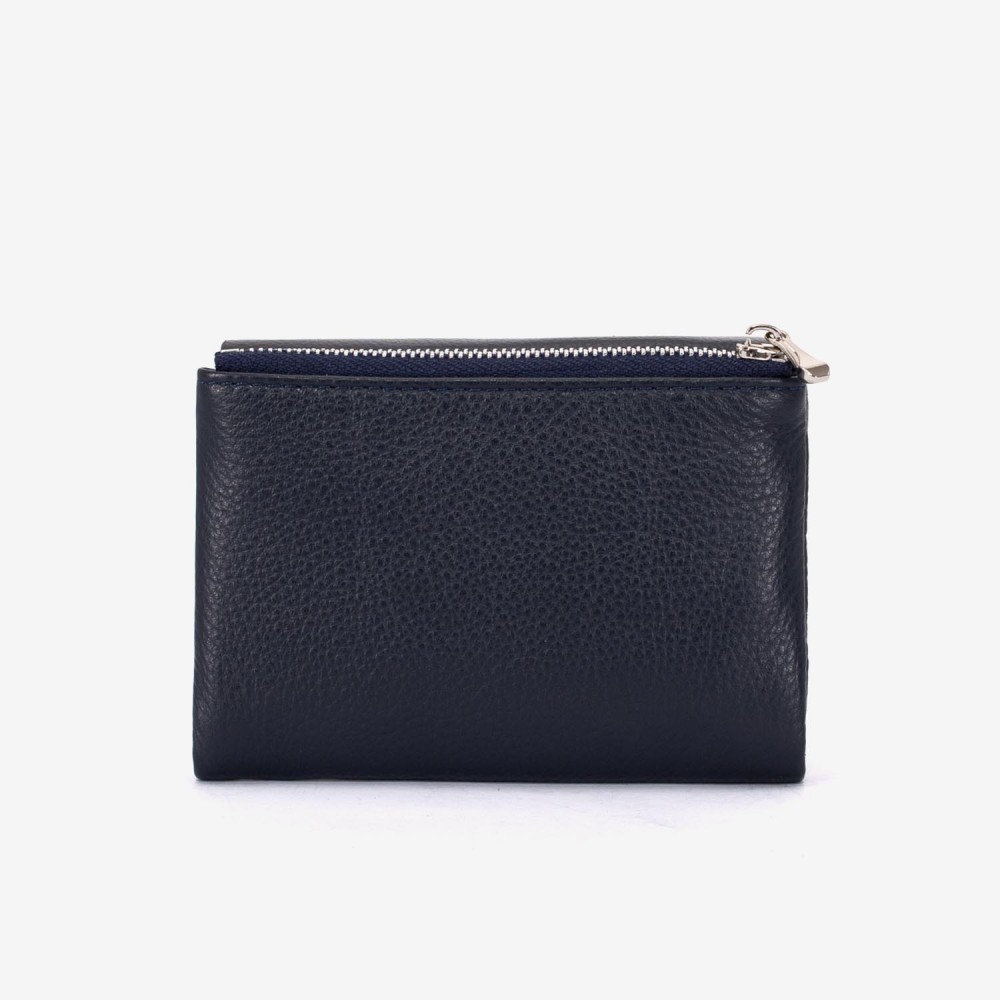 Portofel dama ENZO NORI model ALEXA din piele naturala bleumarin