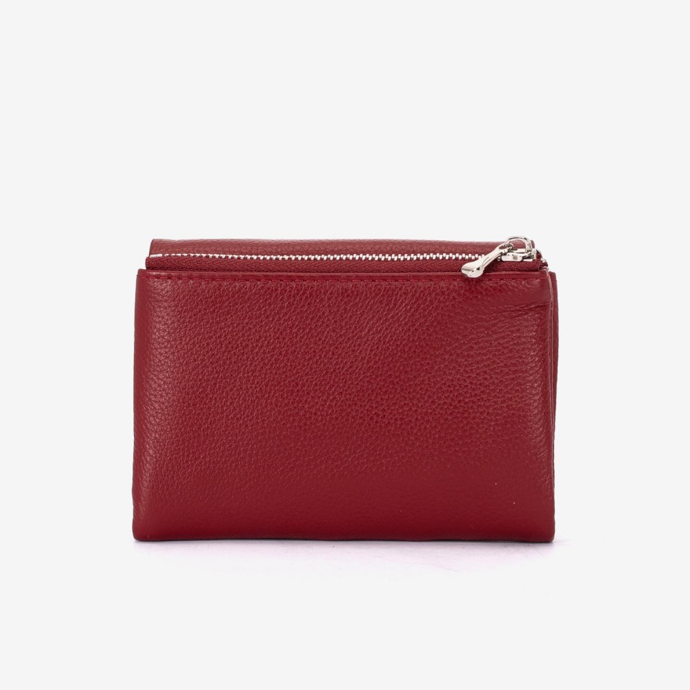 Portofel dama ENZO NORI model ALEXA din piele naturala rosu inchis