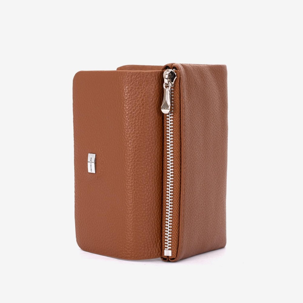 Portofel dama ENZO NORI model ALEXA din piele naturala maro