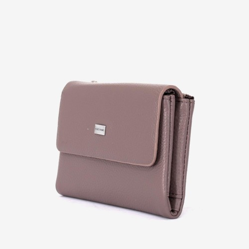 Portofel dama ENZO NORI model ALEXA din piele naturala bej