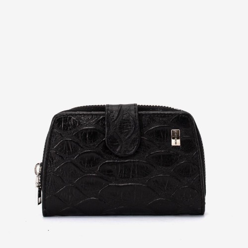 Portofel dama ENZO NORI model CASTEL piele naturala piele naturala neagra 