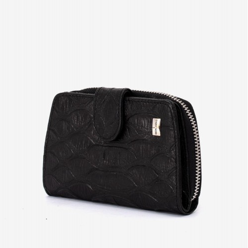 Portofel dama ENZO NORI model CASTEL piele naturala piele naturala neagra 