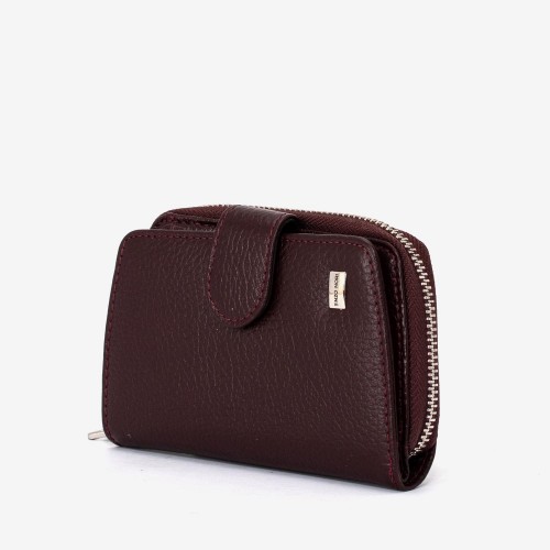 Portofel dama ENZO NORI model CASTEL piele naturala burgundy