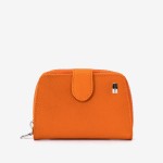 Portofel dama ENZO NORI model CASTEL piele naturala orange