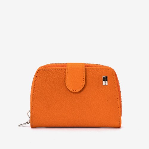 Portofel dama ENZO NORI model CASTEL piele naturala orange