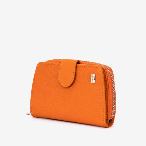 Portofel dama ENZO NORI model CASTEL piele naturala orange
