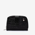 Portofel dama ENZO NORI model CASTEL piele naturala negru lacuit