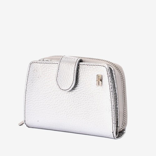 Portofel dama ENZO NORI model CASTEL piele naturala silver