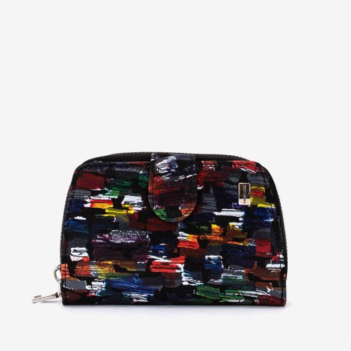 Portofel dama ENZO NORI model CASTEL piele naturala  multicolor