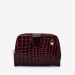 Portofel dama ENZO NORI model CASTEL piele naturala  burgundy lacuit