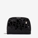 Portofel dama ENZO NORI model CASTEL piele naturala  lacuit negru