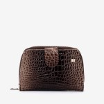 Portofel dama ENZO NORI model CASTEL piele naturala lacuit maro