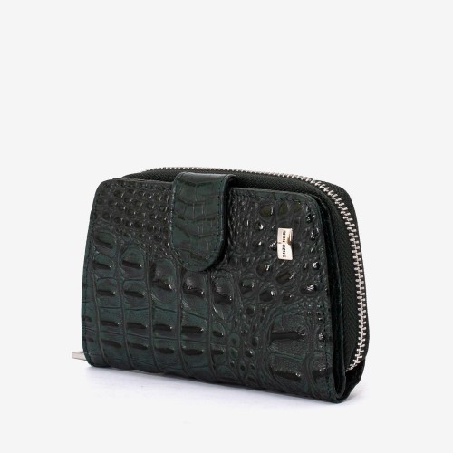 Portofel dama ENZO NORI model CASTEL piele naturala bleumarin croco