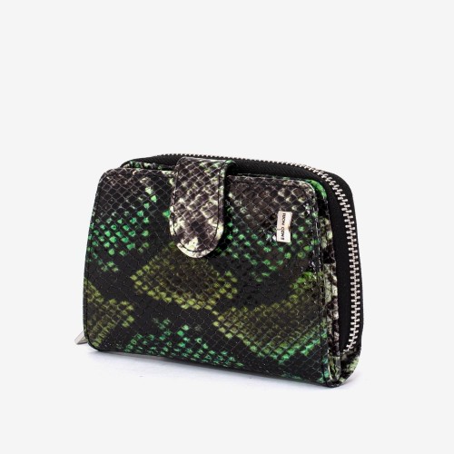 Portofel dama ENZO NORI model CASTEL piele naturala verde paleta