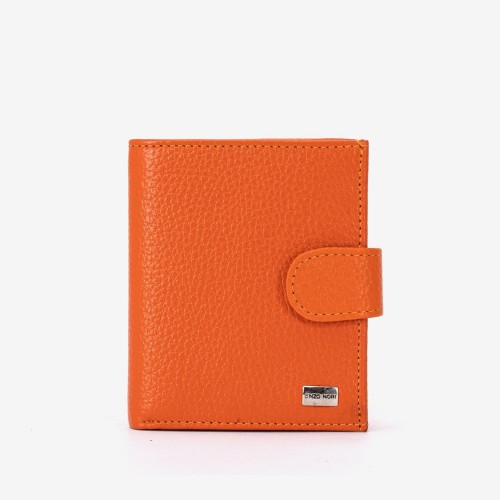 Portofel dama ENZO NORI model KAILA din piele naturala  orange
