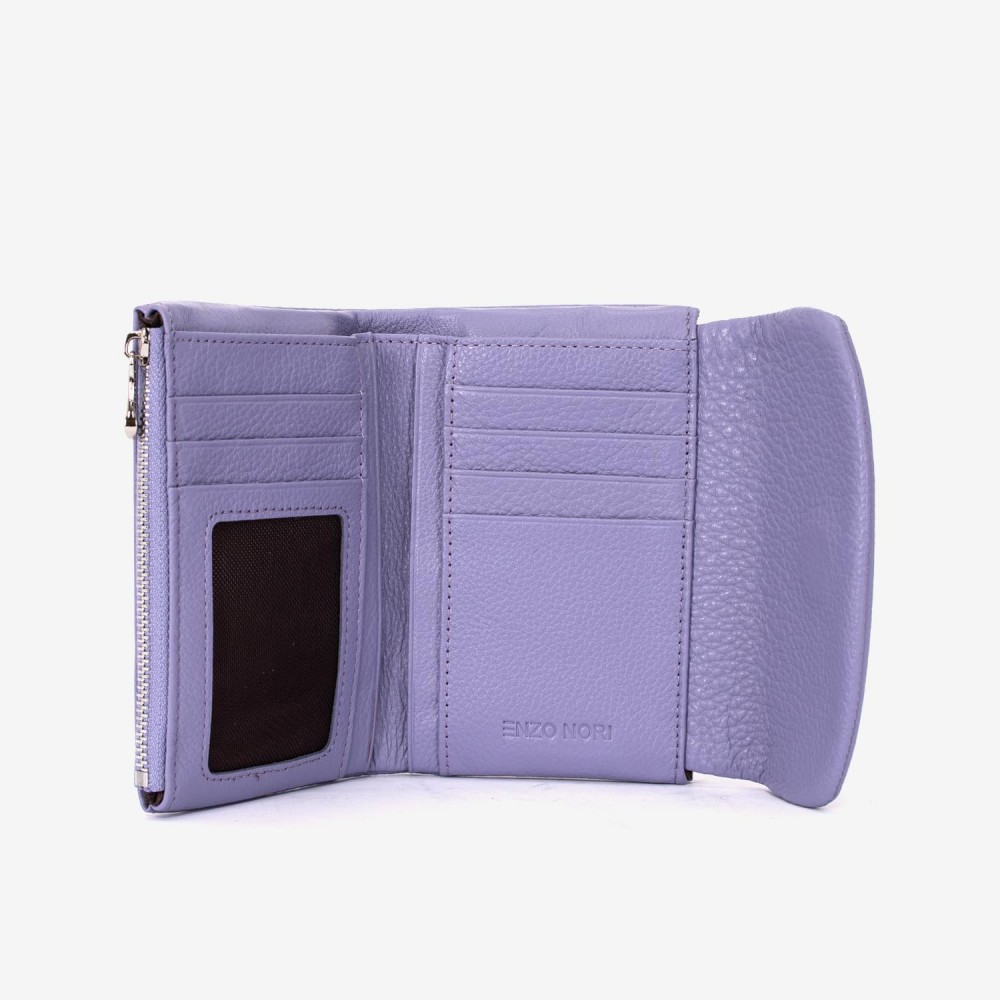 Portofel dama ENZO NORI model NIKA din piele naturala violet