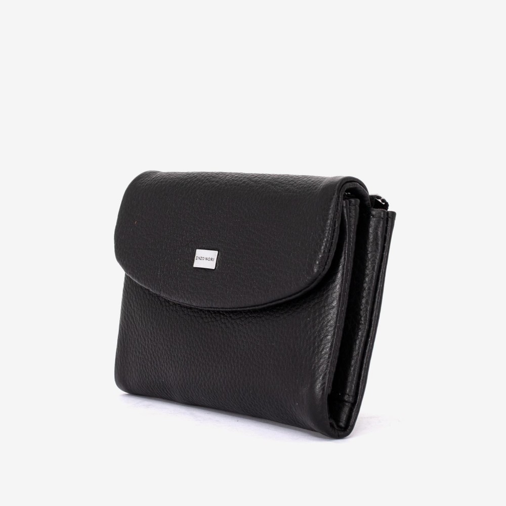 Portofel dama ENZO NORI model NIKA din piele naturala negru