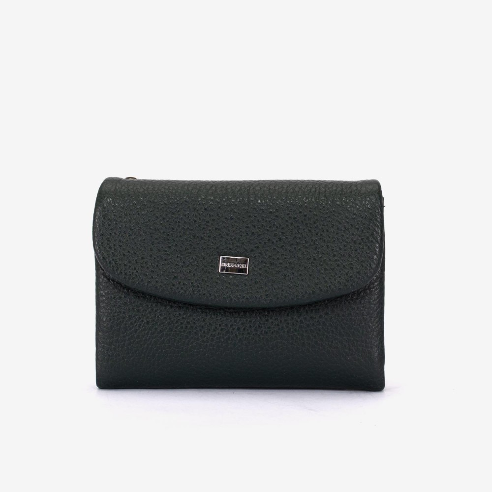 Portofel dama ENZO NORI model NIKA din piele naturala verde