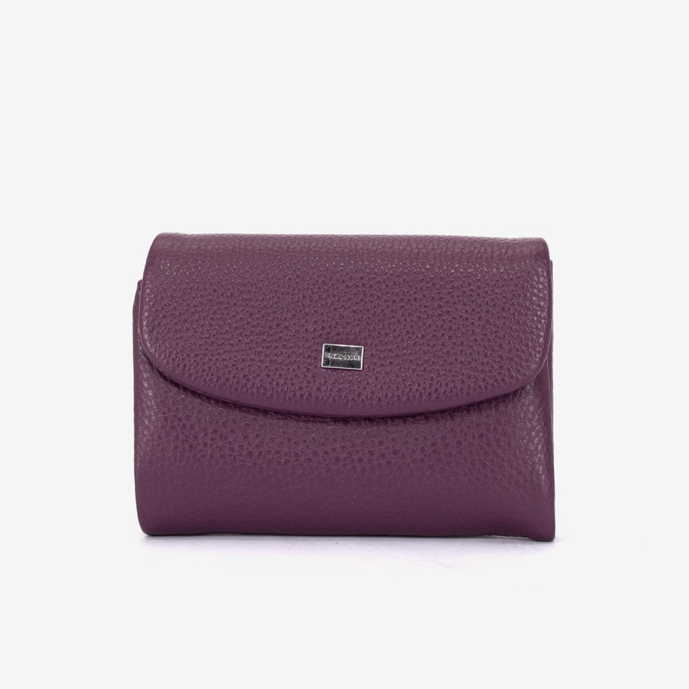 Portofel dama ENZO NORI model NIKA din piele naturala violet inchis