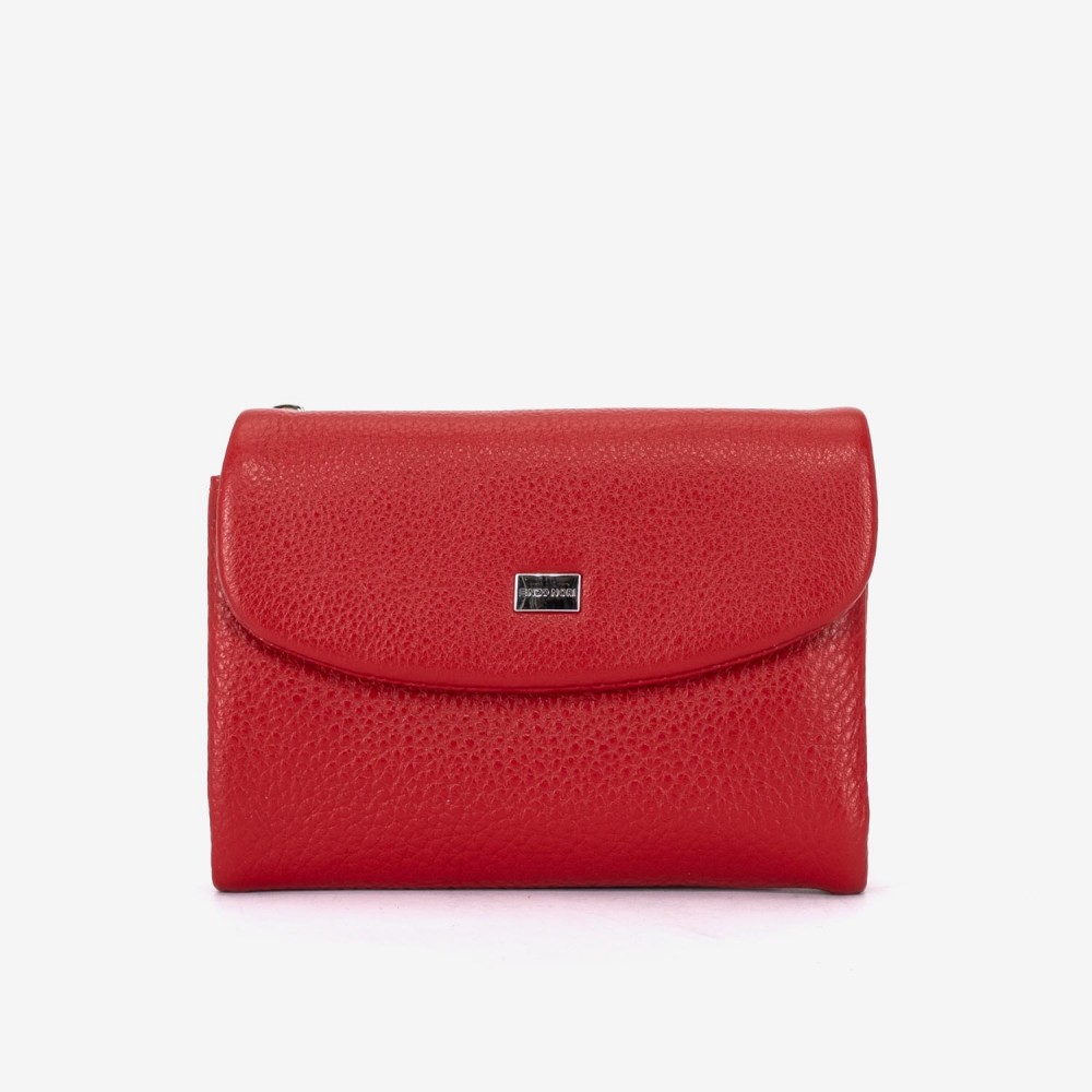 Portofel dama ENZO NORI model NIKA din piele naturala rosu