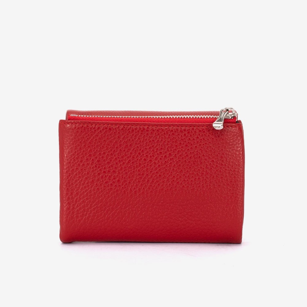 Portofel dama ENZO NORI model NIKA din piele naturala rosu