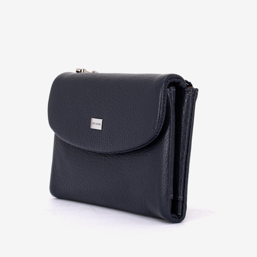 Portofel dama ENZO NORI model NIKA din piele naturala bleumarin