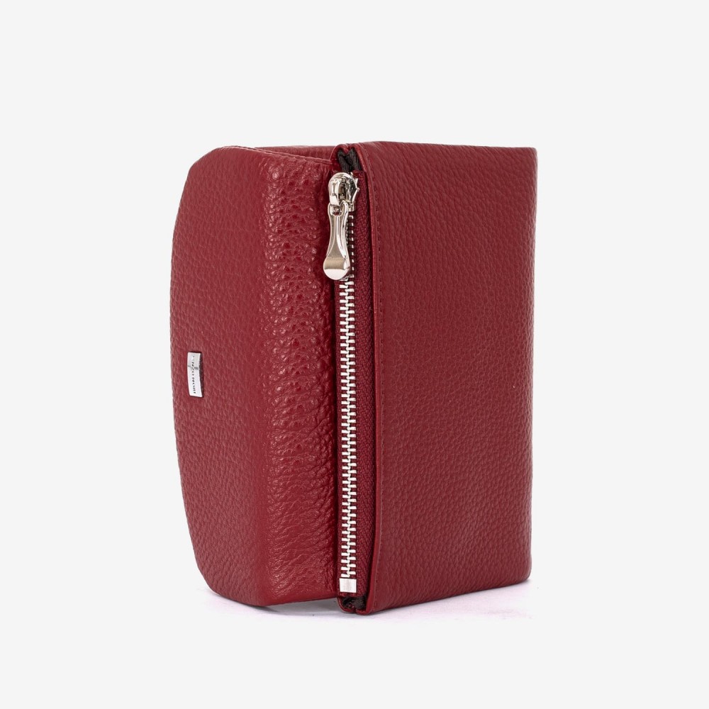 Portofel dama ENZO NORI model NIKA din piele naturala rosu inchis