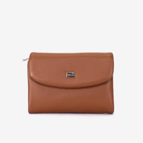 Portofel dama ENZO NORI model NIKA din piele naturala maro