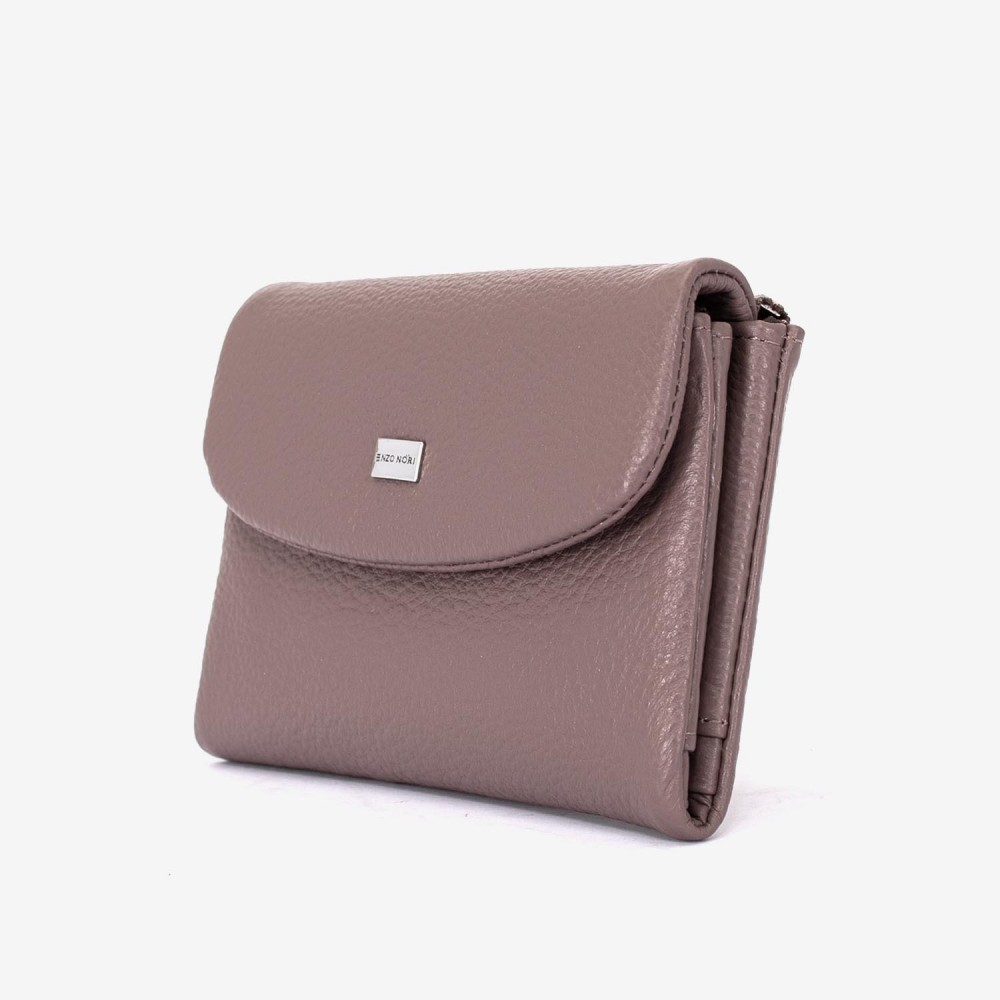 Portofel dama ENZO NORI model NIKA din piele naturala bej