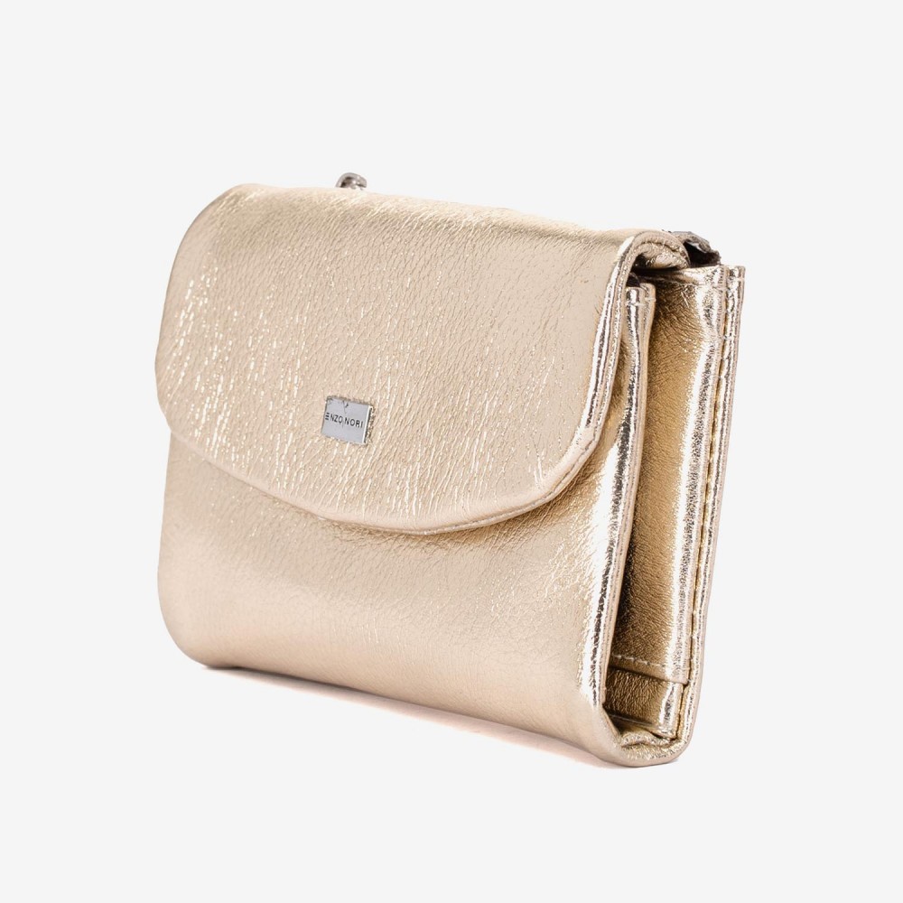 Portofel dama ENZO NORI model NIKA din piele naturala gold