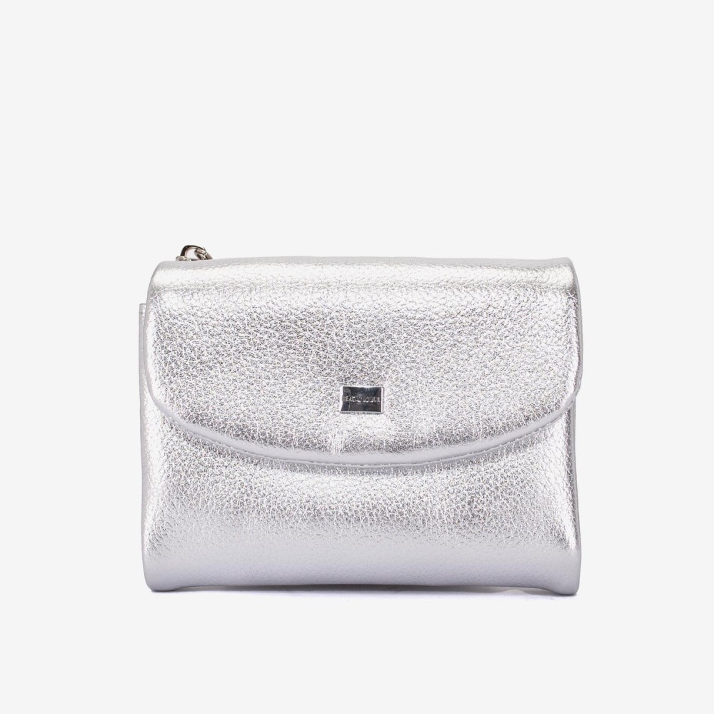 Portofel dama ENZO NORI model NIKA din piele naturala silver