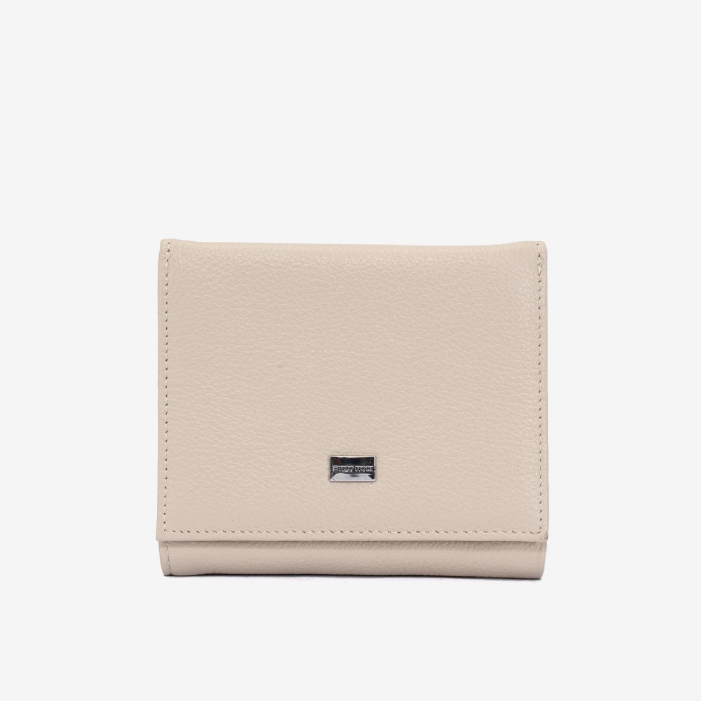 Portofel damă ENZO NORI model SILVI din piele naturala ecru