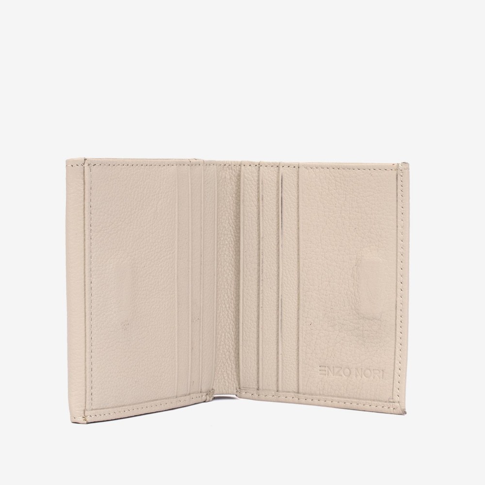 Portofel damă ENZO NORI model SILVI din piele naturala ecru