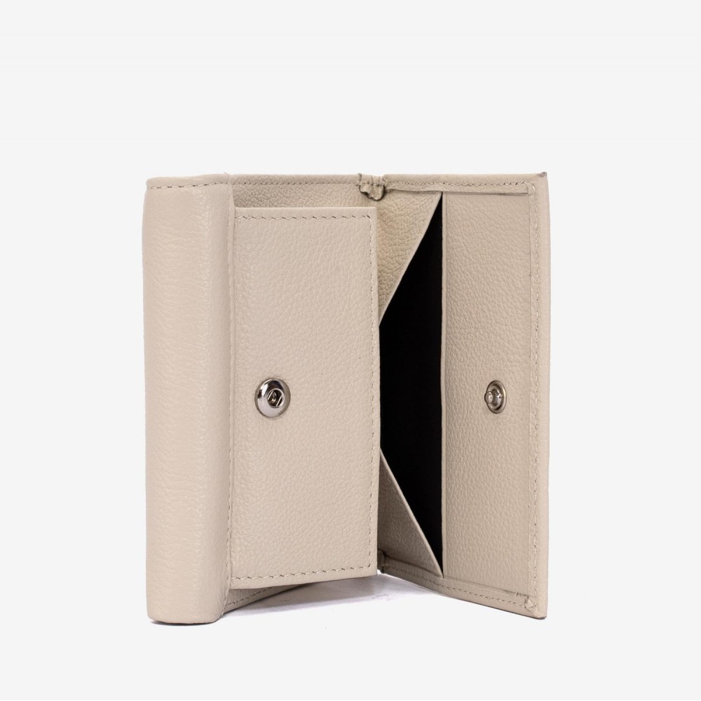 Portofel damă ENZO NORI model SILVI din piele naturala ecru