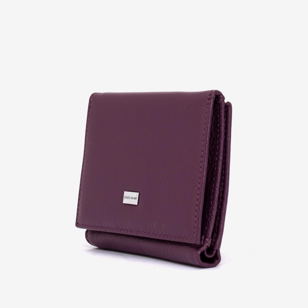 Portofel damă ENZO NORI model SILVI din piele naturala violet închis