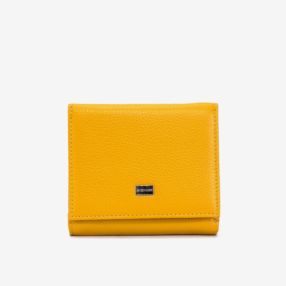 Portofel damă ENZO NORI model SILVI din piele naturala galben