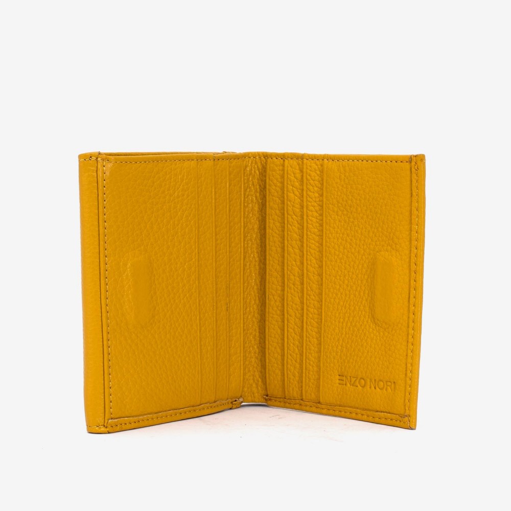 Portofel damă ENZO NORI model SILVI din piele naturala galben