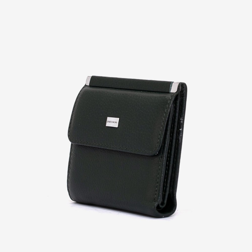 Portofel damă ENZO NORI model MARIANE din piele naturala verde inchis