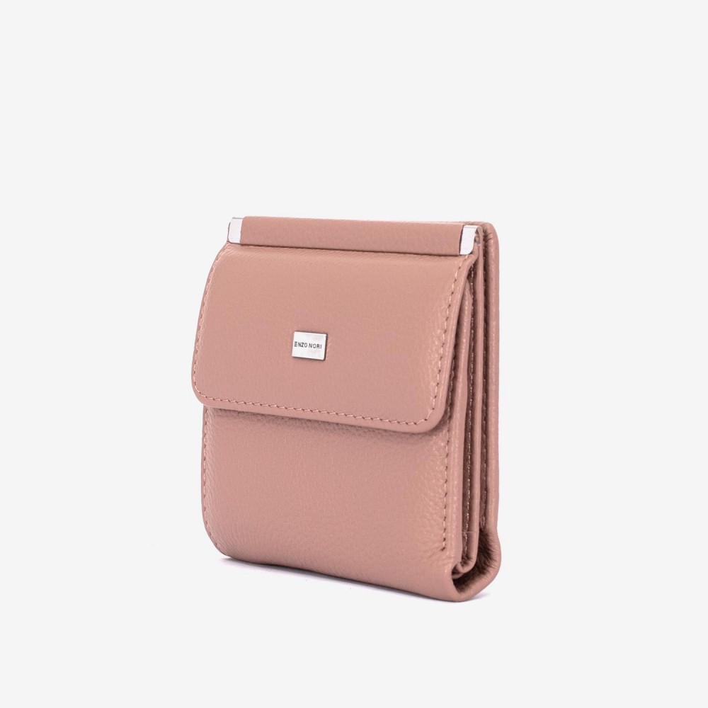 Portofel damă ENZO NORI model MARIANE din piele naturala roz