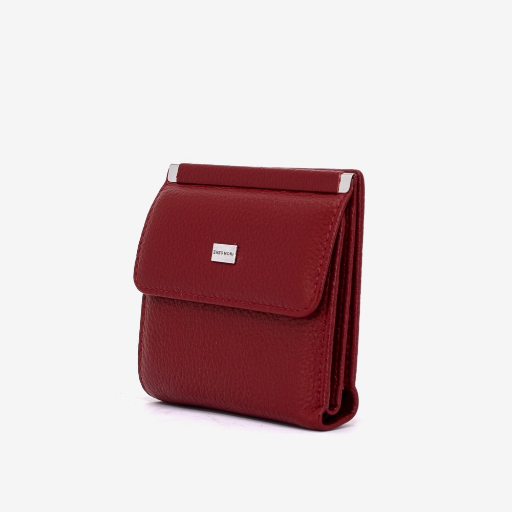 Portofel damă ENZO NORI model MARIANE din piele naturala rosu inchis