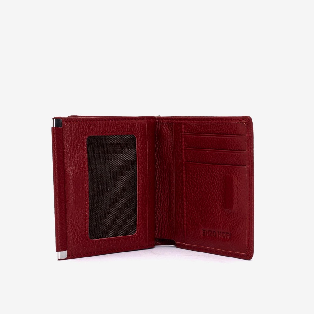 Portofel damă ENZO NORI model MARIANE din piele naturala rosu inchis