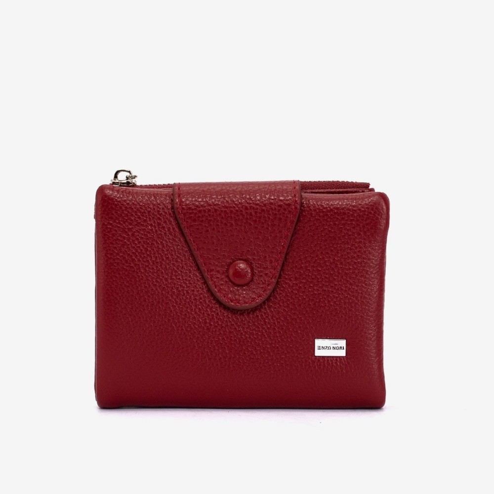 Portofel damă ENZO NORI model DANAYA din piele naturala roșu închis