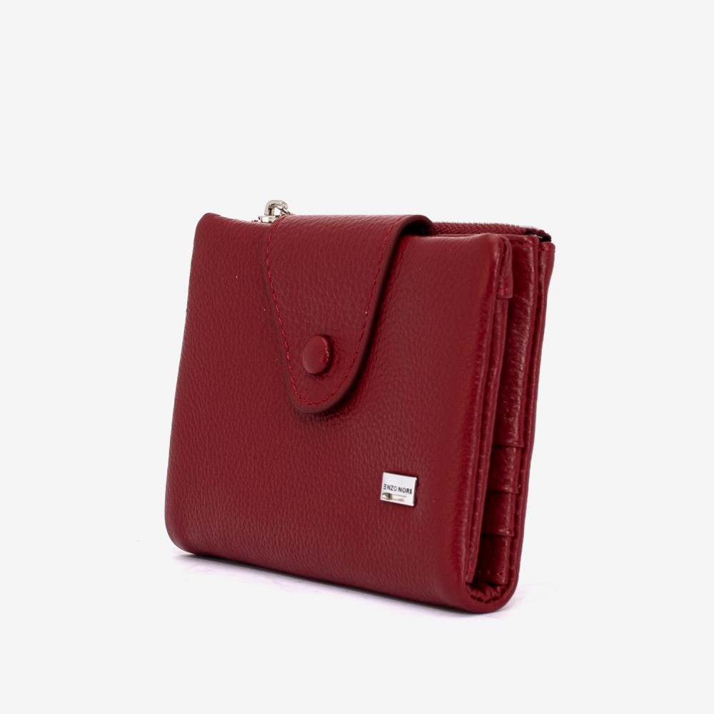 Portofel damă ENZO NORI model DANAYA din piele naturala roșu închis