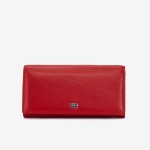 Portofel dama ENZO NORI model DIAN din piele naturală rosu