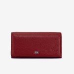 Portofel dama ENZO NORI model DIAN din piele naturală rosu inchis