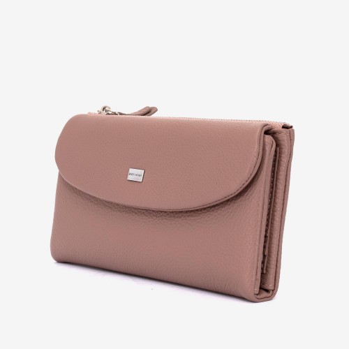 Portofel damă ENZO NORI model SIMON din piele naturala roz