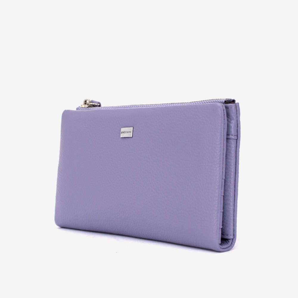 Portofel dama ENZO NORI model ROXAN din piele naturala violet